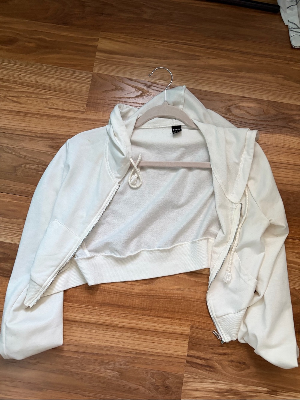 Cropped white zip up BRAND NEW